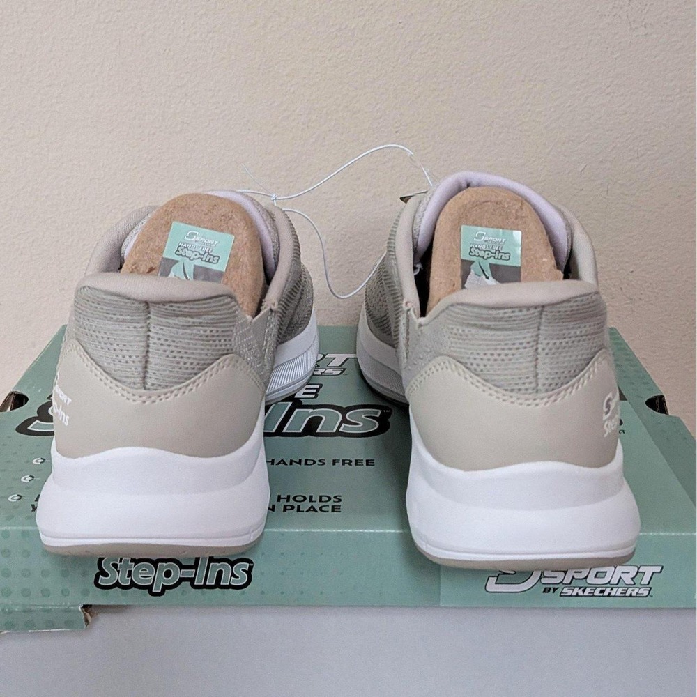 New Skechers S Sport Women's Tairyn Step In Slip On Sneakers Shoes Taupe 11 - Picture 4 of 5